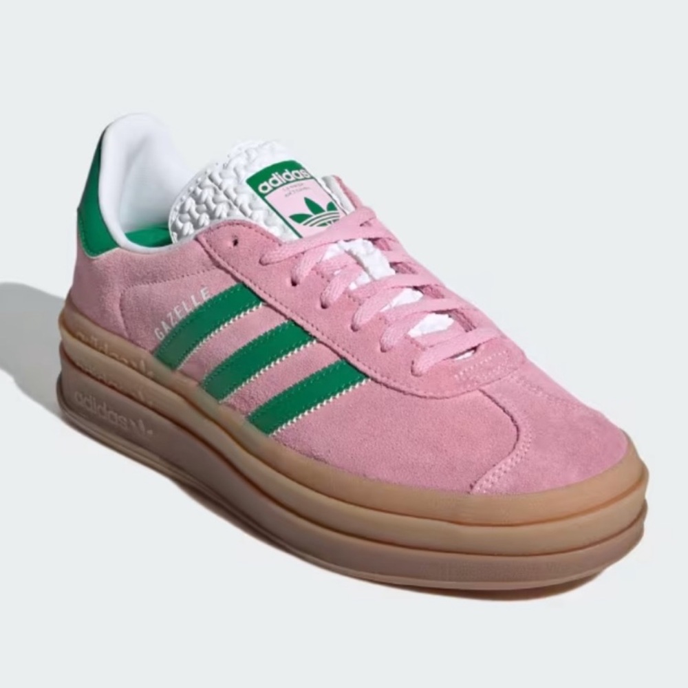 Adidas Gazelle Bold Platform Sneakers True Pink Green Women Size New - Picture 7 of 8